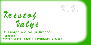 kristof valyi business card